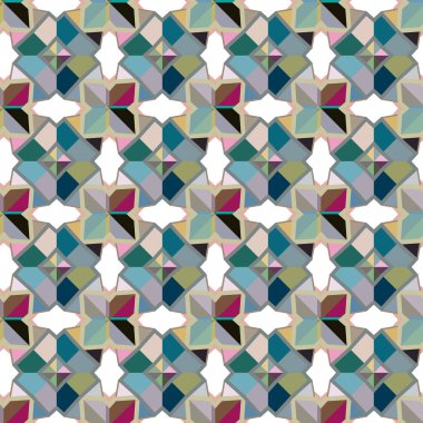 Geometrik şekilli kusursuz desen vektör çizimi