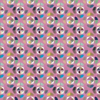 Geometrik şekilli kusursuz desen vektör çizimi