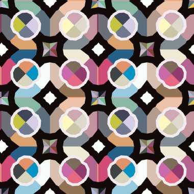 Geometrik şekilli kusursuz desen vektör çizimi