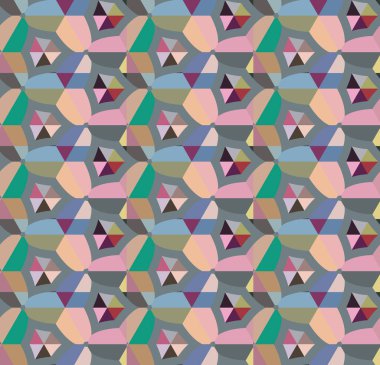 Geometrik şekilli kusursuz desen vektör çizimi