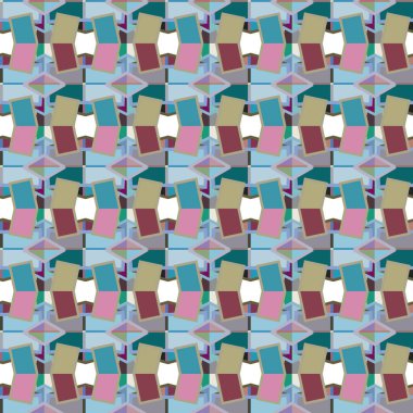 Geometrik şekilli kusursuz desen vektör çizimi