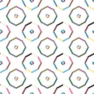 Geometrik şekilli kusursuz desen vektör çizimi