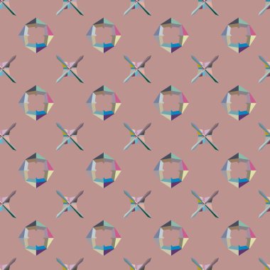 Geometrik şekilli kusursuz desen vektör çizimi