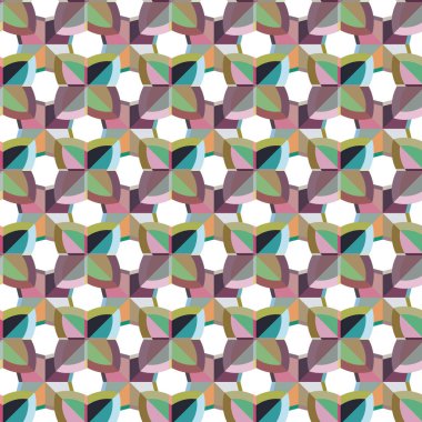 Geometrik şekilli kusursuz desen vektör çizimi