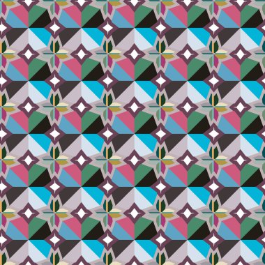 Geometrik şekilli kusursuz desen vektör çizimi