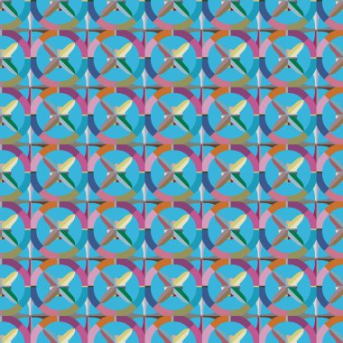 Geometrik şekilli kusursuz desen vektör çizimi