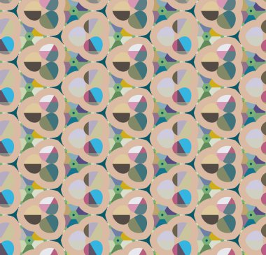 Geometrik şekilli kusursuz desen vektör çizimi