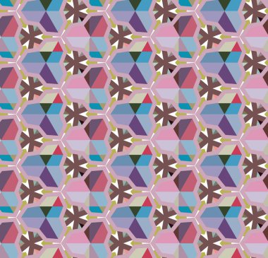 Geometrik şekilli kusursuz desen vektör çizimi