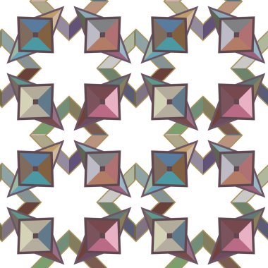 Geometrik şekilli kusursuz desen vektör çizimi