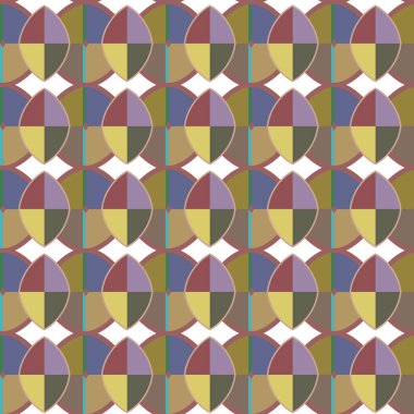 Geometrik şekilli kusursuz desen, vektör illüstrasyonu