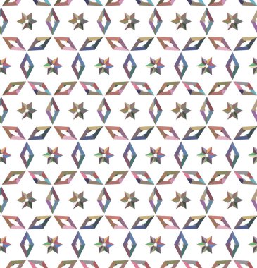 Geometrik şekilli kusursuz desen vektör çizimi