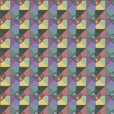 Geometrik şekilli kusursuz desen, vektör illüstrasyonu