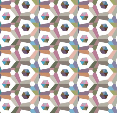 Geometrik şekilli kusursuz desen, vektör illüstrasyonu