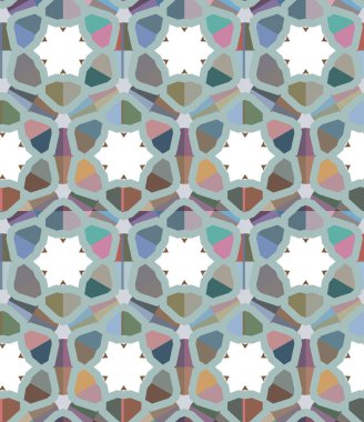 Geometrik şekilli kusursuz desen, vektör illüstrasyonu