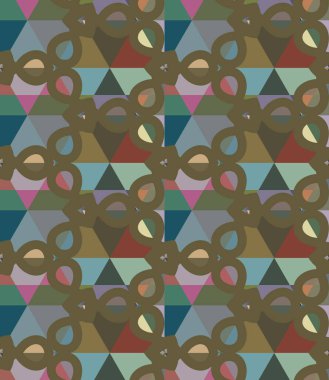 Geometrik şekilli kusursuz desen, vektör illüstrasyonu