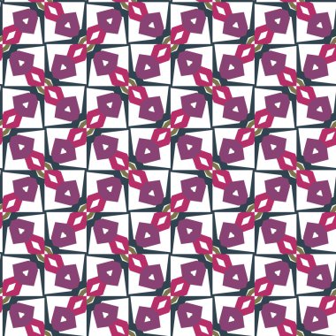 Geometrik şekilli kusursuz desen, vektör illüstrasyonu