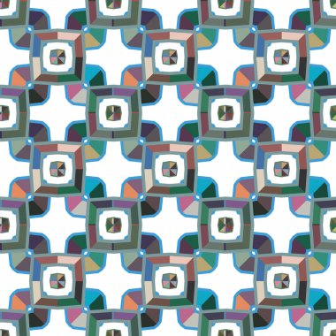 Geometrik şekilli kusursuz desen vektör çizimi