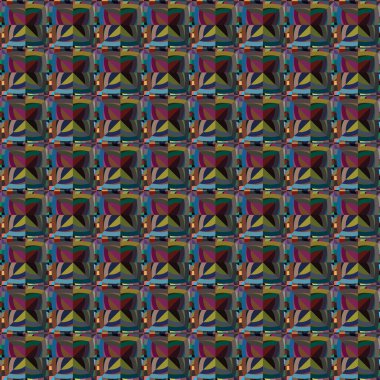 Geometrik şekilli kusursuz desen vektör çizimi