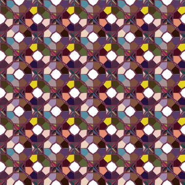 Geometrik şekilli kusursuz desen, vektör illüstrasyonu