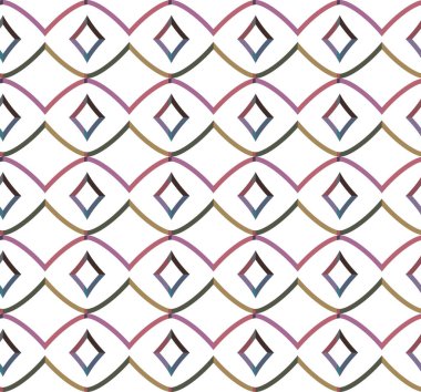 Geometrik şekilli kusursuz desen vektör çizimi