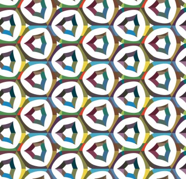 Geometrik şekilli kusursuz desen, vektör illüstrasyonu