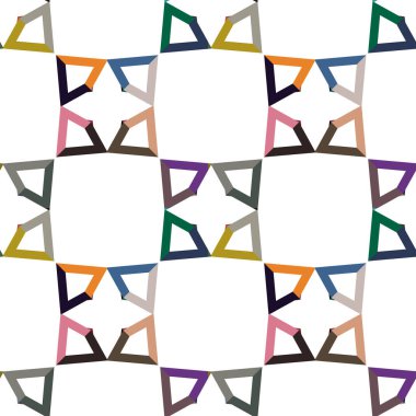 Geometrik şekilli kusursuz desen, vektör illüstrasyonu