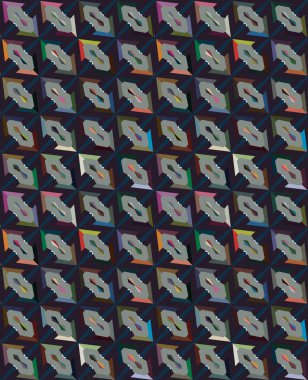 Geometrik şekilli kusursuz desen, vektör illüstrasyonu