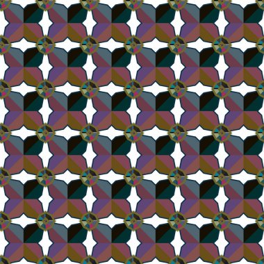 Geometrik şekilli kusursuz desen, vektör illüstrasyonu