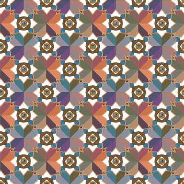 Geometrik şekilli kusursuz desen, vektör illüstrasyonu