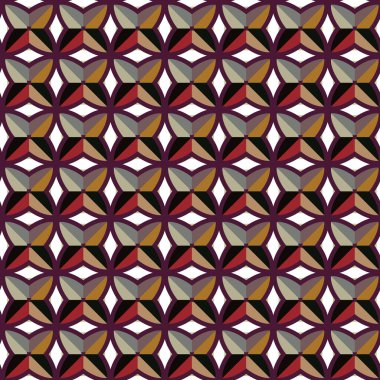 Geometrik şekilli kusursuz desen, vektör illüstrasyonu