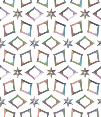 Geometrik şekilli kusursuz desen, vektör illüstrasyonu