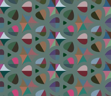 Geometrik şekilli kusursuz desen, vektör illüstrasyonu