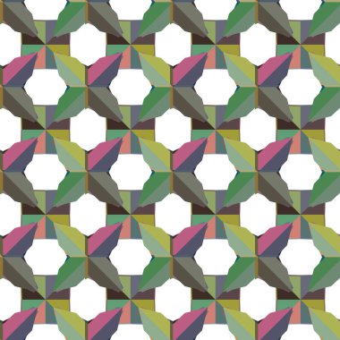 Geometrik şekilli kusursuz desen, vektör illüstrasyonu