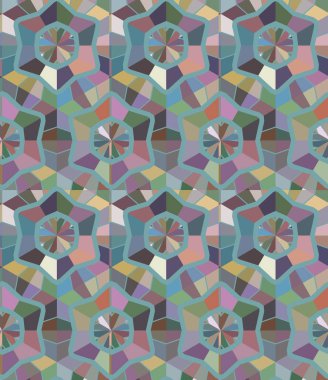 Geometrik şekilli kusursuz desen, vektör illüstrasyonu
