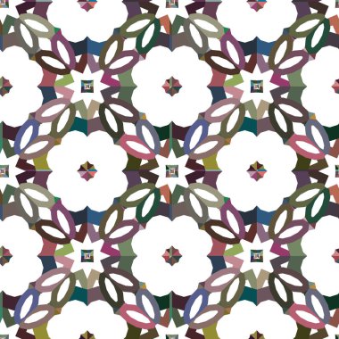 Geometrik şekilli kusursuz desen vektör çizimi