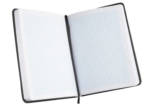 Open notitieboekje, dagboek geïsoleerd op een witte achtergrond. — Stockfoto