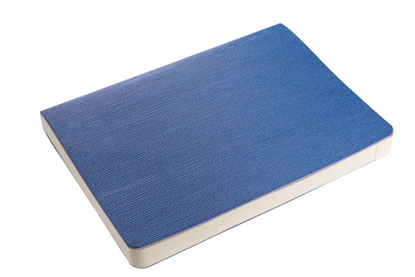 Isolated blue notebook on white background. Cut using a path. Full depth of field. — Stock Photo, Image