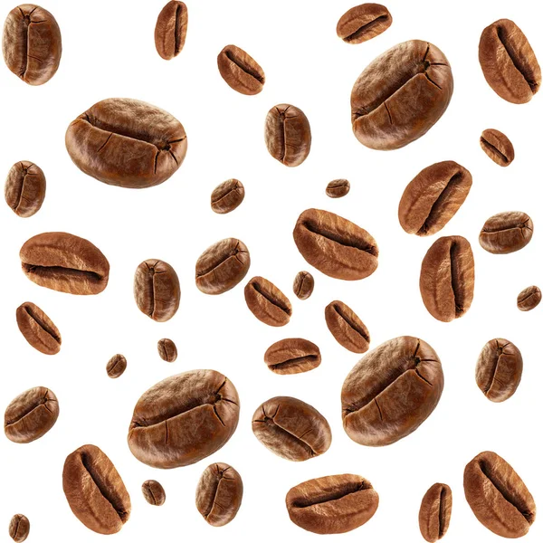 Coffee beans on a white seamless background. — Stock Photo, Image