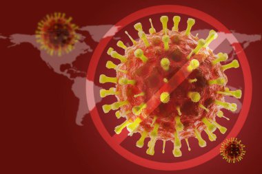 concept of stopping a viral pandemic. 3d render. clipart