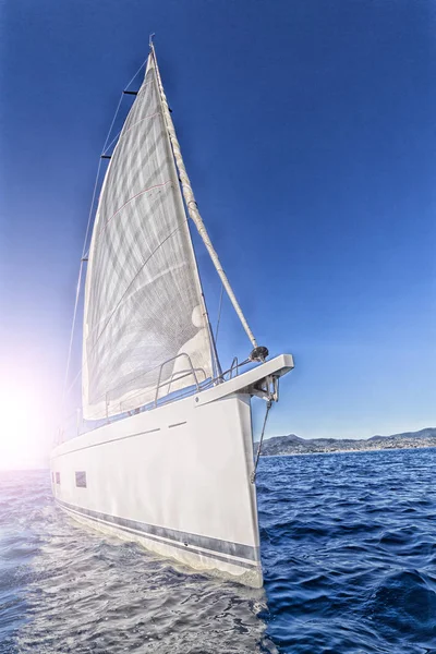 Vista Barco Vela Navegação — Fotografia de Stock