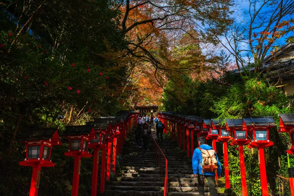 Kurama Prefectura Kioto Kansai Japón Noviembre 2019 Visita Turistas Kifune —  Fotos de Stock