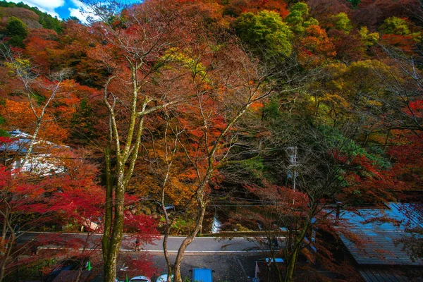 Escena Otoño Kibune Monte Kurama Prefectura Kyoto Kansai Japón —  Fotos de Stock