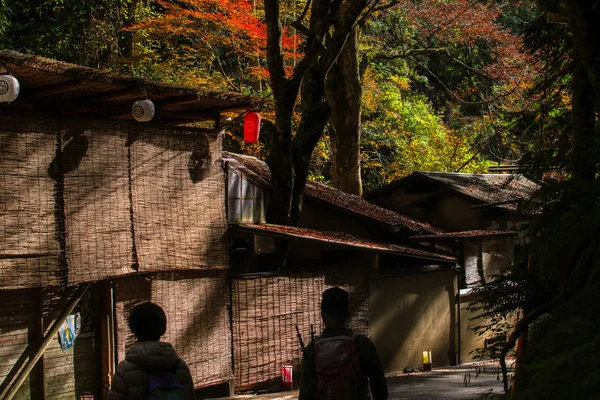 Kurama Prefektura Kjóto Kansai Japonsko Listopadu 2019 Podzimní Scéna Kibune — Stock fotografie