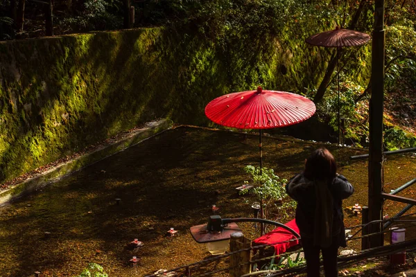 Scena Autunnale Kibune Sul Monte Kurama Prefettura Kyoto Kansai Giappone — Foto Stock