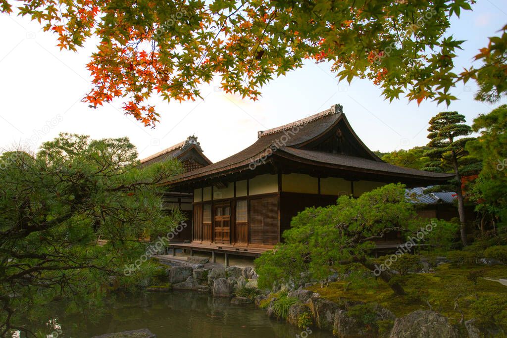 Ginkaku-ji (Temple of the Silver Pavilion), officially named Jisho-ji (Temple of Shining Mercy), a Zen temple in the Sakyo ward of Kyoto, Kansai, Japan