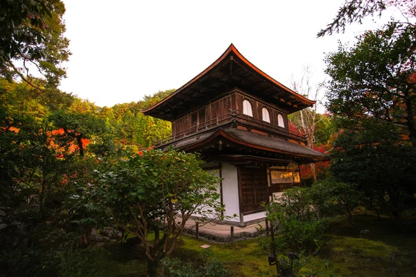 Ginkaku Chrám Stříbrného Pavilonu Oficiálně Nazývaný Jisho Chrám Zářící Milosti — Stock fotografie