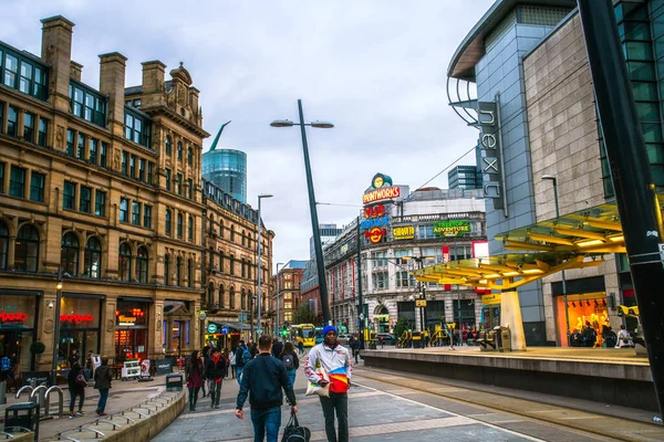 Manchester England Vereinigtes Königreich März 2019 Straßenansicht Des Exchange Square — Stockfoto