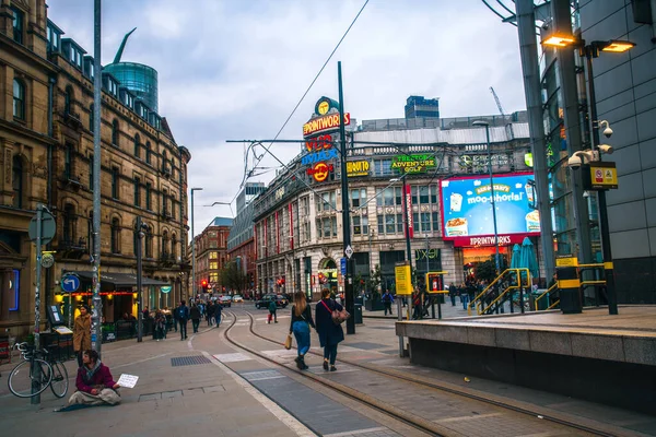 Manchester Engeland Verenigd Koninkrijk Maart 2019 Street View Exchange Square — Stockfoto