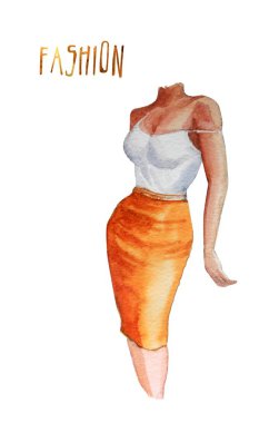 Kadın bedeni çizimi moda kıyafetleri