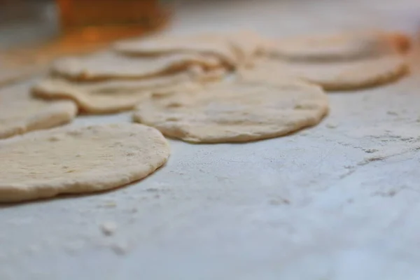 Torte Piatte Srotolate Pasta — Foto Stock